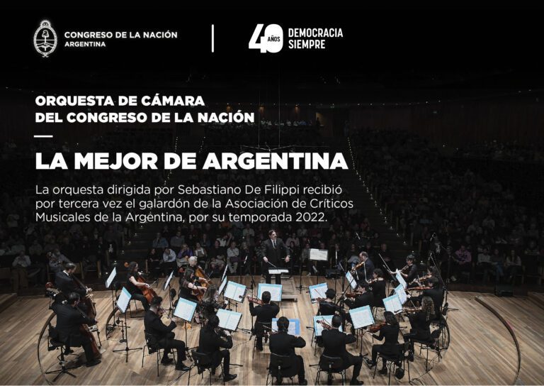 La orquesta del Congreso de la Nación nuevamente premiada como la “mejor orquesta de cámara del país”