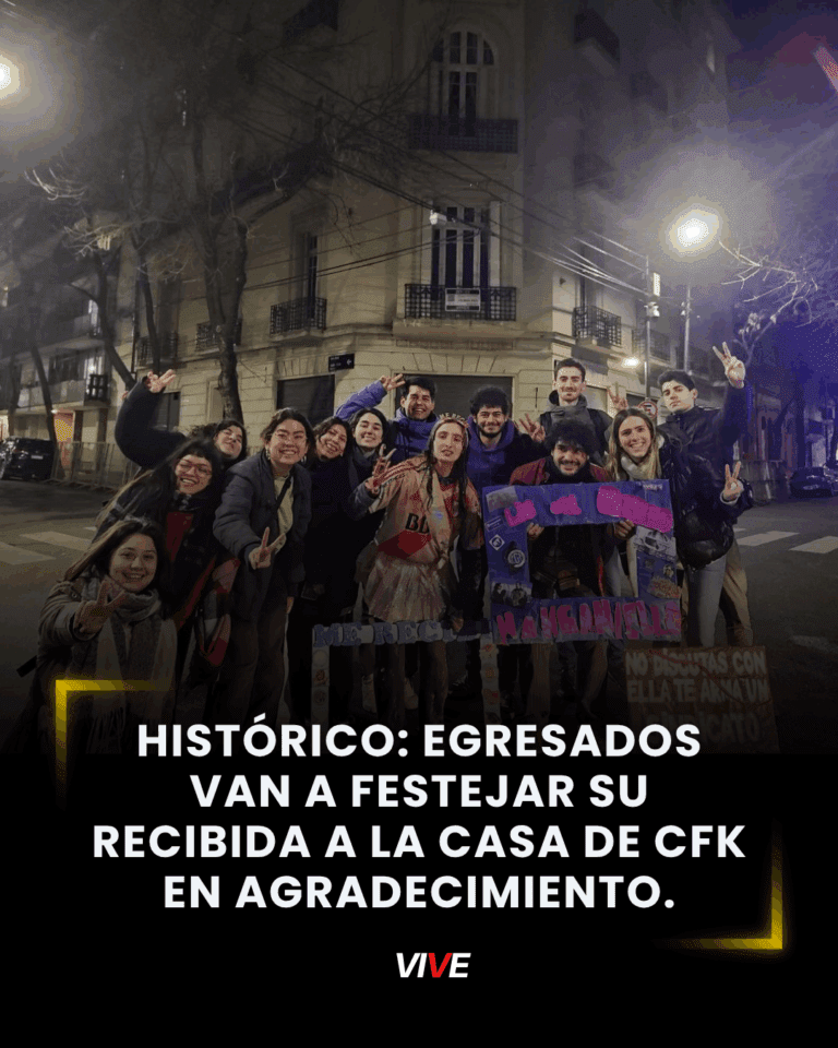 “Aguante Cristina”: egresados fueron a celebrar su recibida frente al departamento de CFK en agradecimiento.