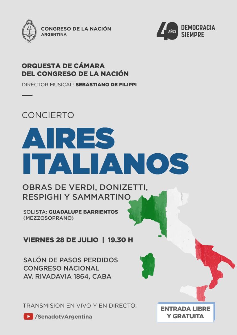 La Orquesta de Cámara del Congreso presenta el programa “Aires italianos”