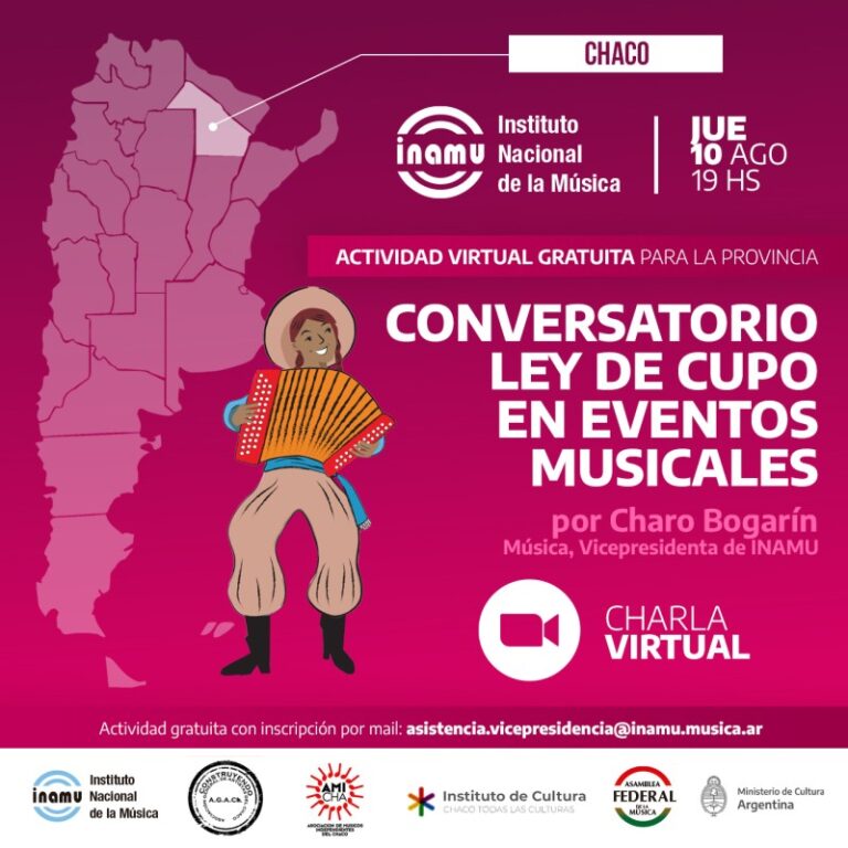 Inamu realizará una charla virtual sobre la Ley de Cupo en Eventos Musicales