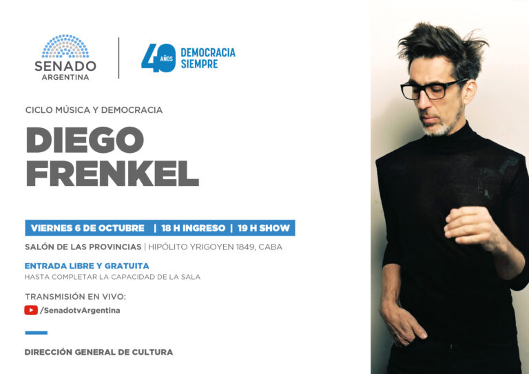 Diego Frenkel participará del ciclo “Música y democracia” en el senado