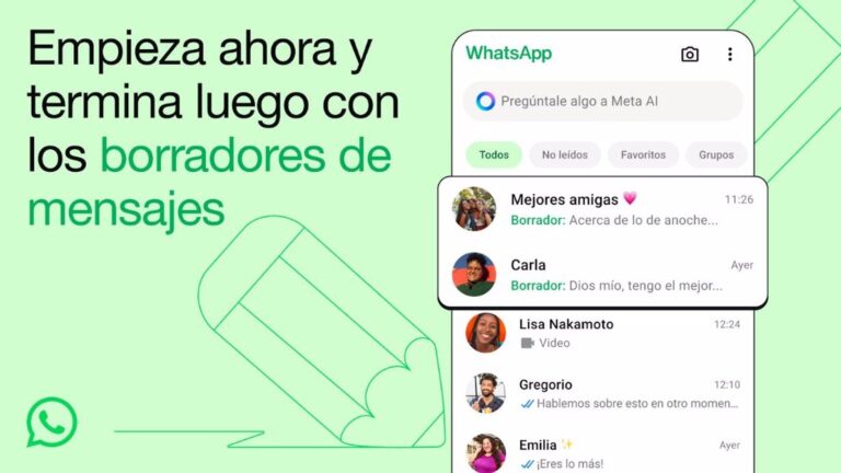 WhatsApp despliega los borradores de mensajes a nivel global 