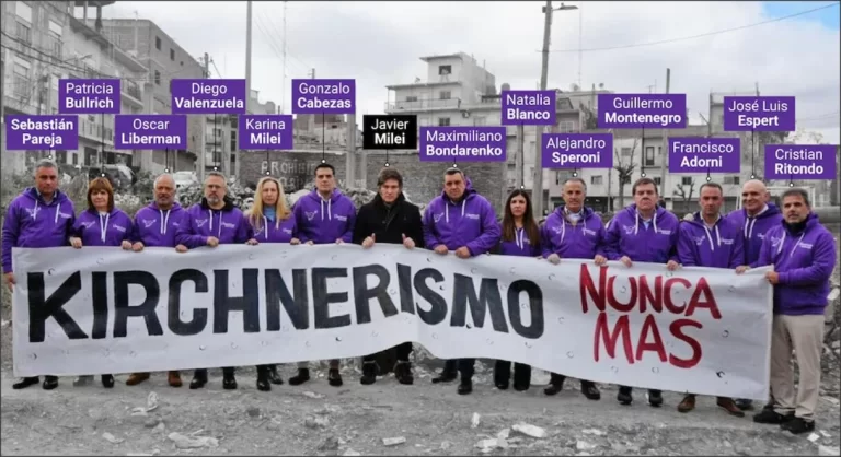 Milei en campaña: el uso de un histórico lema de derechos humanos genera polémica por el ‘Nunca Más’.